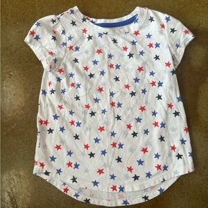 ✨5/$25✨ Girls 5t 4th of July Cat & Jack White Tee with Red, Blue, Black Stars